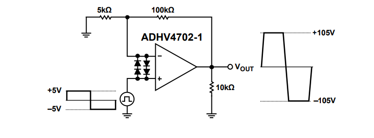 Application Circuit Diagram - Analog Devices Inc. ADHV4702-1 HS精密放大器
