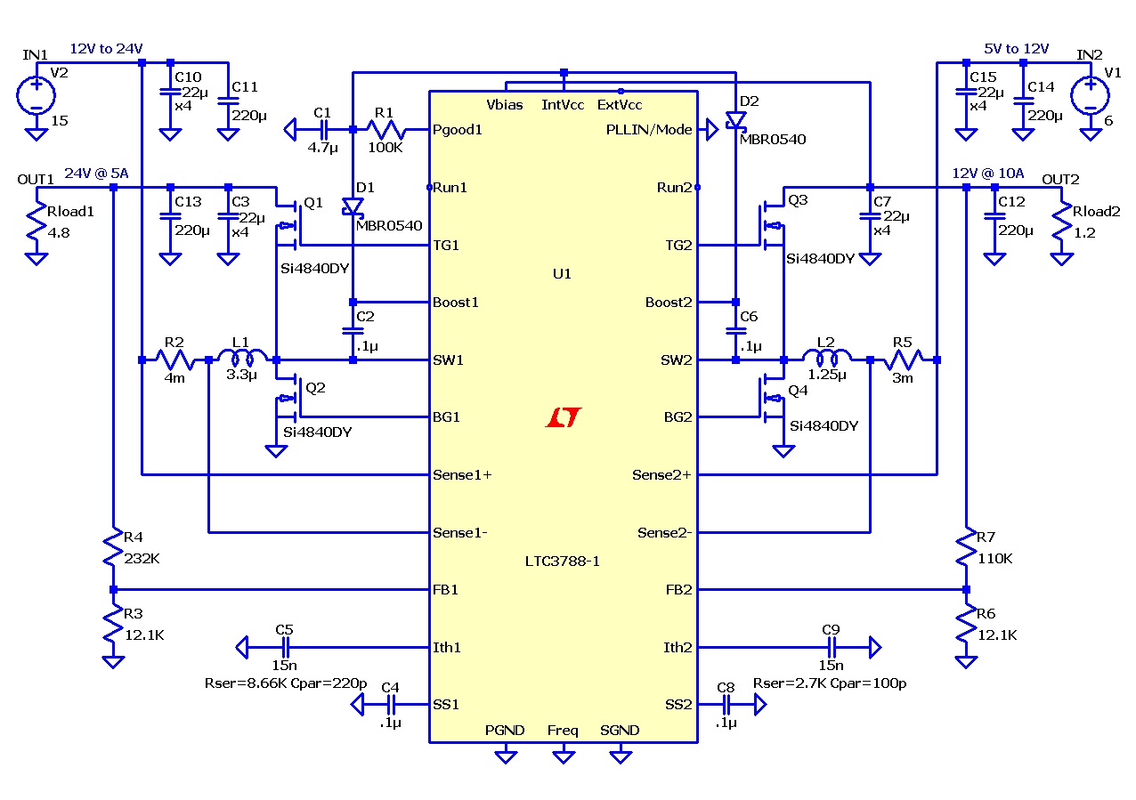 LTC3788-1 - High Efficiency Dual Boost Regulator with Independent Inputs