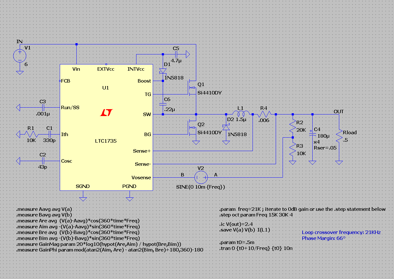 LTC1735: Fixed-Frequency, Peak-Current Mode Switcher Example