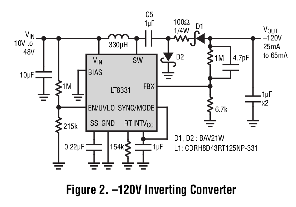 Figure 2. –120V Inverting Converter