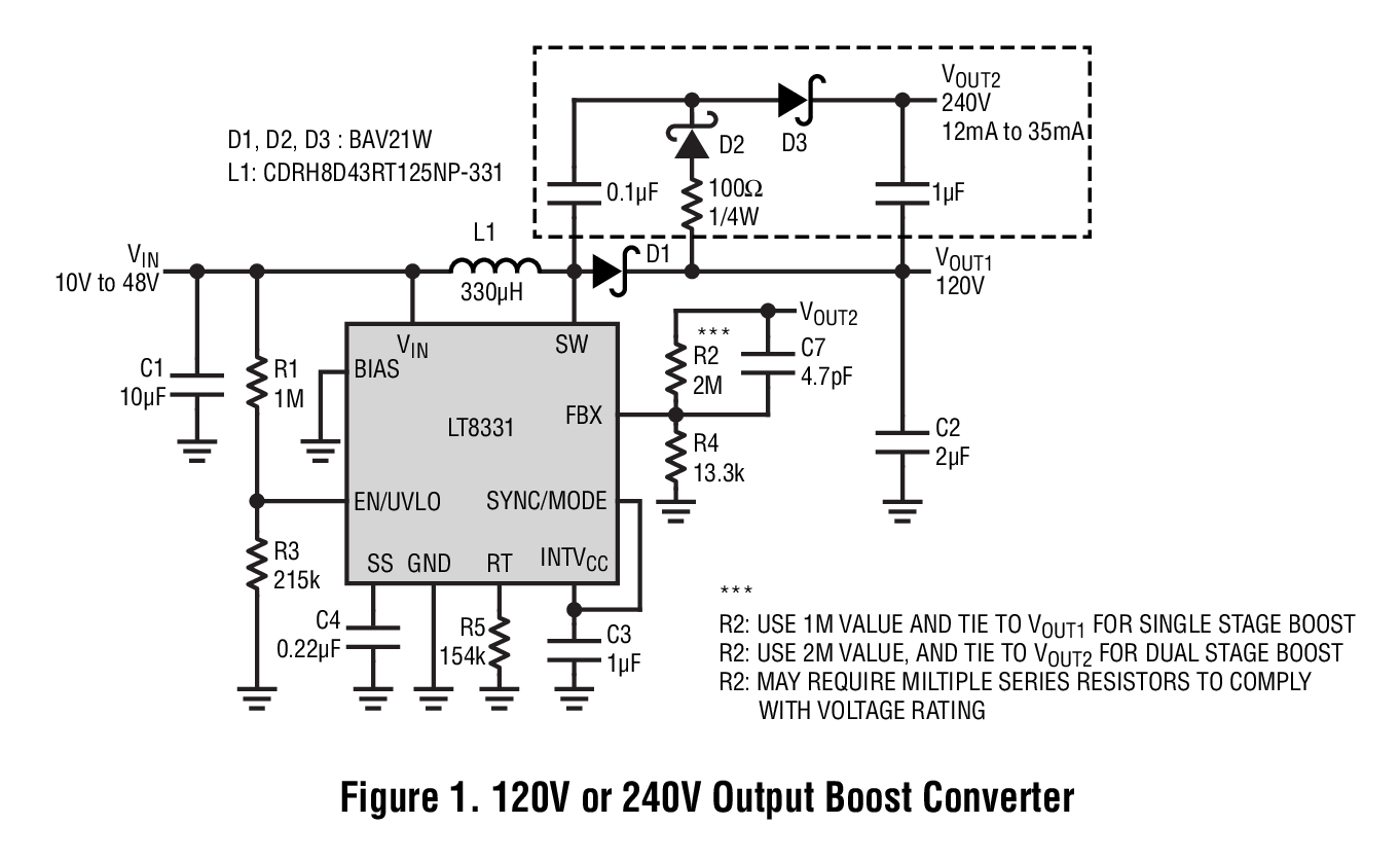 Figure 1. 120V or 240V Output Boost Converter