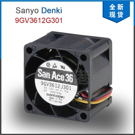 Sanyo Denki 山洋 9GV3612G301 12VDC 0.34A 4.08W 36×36×28mm 直流风扇