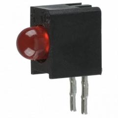 Dialight 电路板指示器 LED 3MM RT ANG HI EFF RED PC MNT