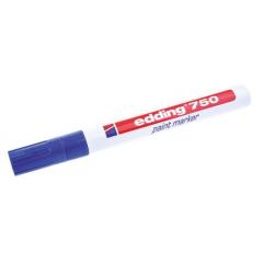 Edding 蓝色 2 → 4mm 中号 油漆标记笔 750-003, 适用于玻璃、金属、塑料、木材