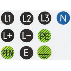 Idento LKZ12PE 1件装 黑色/绿色/黄色 自黏 乙烯基 危险警告标签, 12.5 x 12.7mm