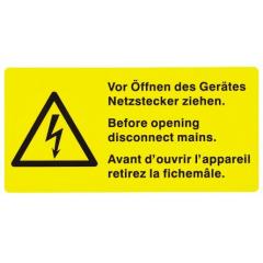 Idento ESSW50105 5件装 黄色 德语/英语/法语 自黏 PVC 危险警告标志
