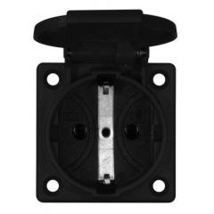 ABL Sursum IP54 1组 黑色 热塑塑料 F 型 - 德式 Schuko 插座 电气插座 1661000, 16A, 250V