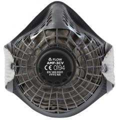 Alpha Solway AMF-3CV 灰色 模制 FFP3 带阀 一次性口罩, 鼻夹可调节