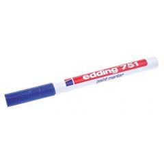 Edding 蓝色 1 → 2mm 精细笔尖 油漆标记笔 751-003, 适用于玻璃、金属、塑料、木材