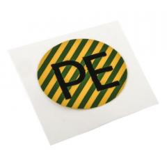 Idento LKZ16PE 1件装 黑色/绿色/黄色 自黏 乙烯基 危险警告标签, 16 x 16mm