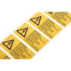 Idento ESSW19052 5件装 黄色 德语/英语/法语 自黏 PVC 危险警告标志