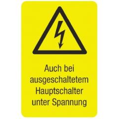Idento ESSW75037 5件装 黄色 德文 自黏 PVC 危险警告标志