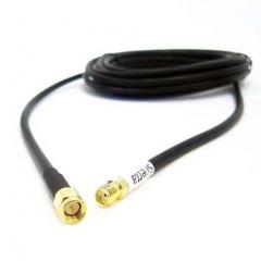 Siretta ASM 系列 15m 黑色 SMA 公 至 SMA 母 50 Ω LLC200A 同轴电缆 ASMA1500B058L13, 镀锡铜编织物屏蔽