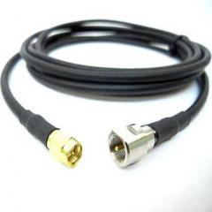 Siretta ASM 系列 3m 黑色 SMA 公 至 FME 插头 50 Ω LLC200A 同轴电缆 ASMA300E058L13, 镀锡铜编织物屏蔽