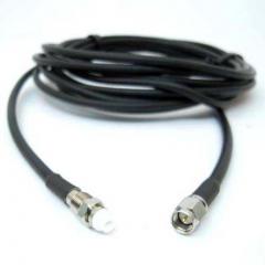 Siretta ASM 系列 20m 黑色 FME 插头 至 FME 母 50 Ω LLC200A 同轴电缆 ASME2000F058L13, 镀锡铜编织物屏蔽