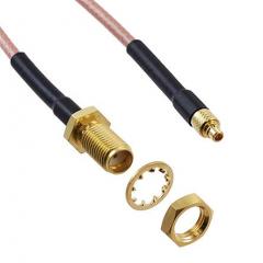 Cinch Connectors 415 系列 610mm 公 MMCX 至 母 SMA 50 Ω RG-316 同轴电缆组件 415-0071-024