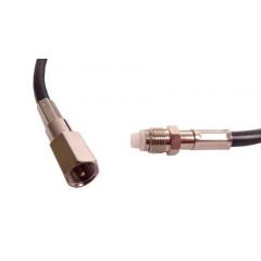 Siretta ASM 系列 3m 黑色 FME 插头 至 FME 母 50 Ω LLC100A 同轴电缆 ASME300F174L13, 镀锡铜编织物屏蔽