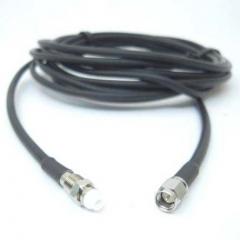 Siretta ASM 系列 20m 黑色 SMA 公 至 FME 母 50 Ω LLC200A 同轴电缆 ASMA2000F058L13, 镀锡铜编织物屏蔽