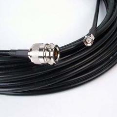 Siretta ASM 系列 20m 黑色 N 型母 至 SMA 公 50 Ω LLC200A 同轴电缆 ASMN2000A058L13, 镀锡铜编织物屏蔽