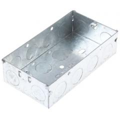 Deta 金属盒 系列 IP00 银色 接地终端 金属 2插孔 后背箱 DB165B, 合符BS 标准