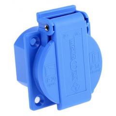 ABL Sursum IP54 1组 蓝色 热塑塑料 F 型 - 德式 Schuko 插座 电气插座 1661050, 16A, 250V