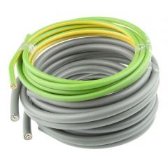 Prysmian PVC 灰色护套 导管和线槽电缆 20148724, 25 mm² 截面积, 300/500 V, 101（直流或单相交流，封装在导管或线槽中）A、104（三相交流，直接扣入）A、114（直流或单相交流，直接扣入）A