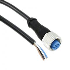 TE Connectivity 2273029-1 IP65, IP67 M12 插座 至 无终端接头 4 芯 电缆组件, 4 A 250 V 交流/直流 0.326 mm², 22 AWG