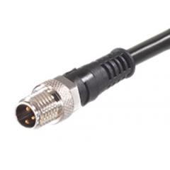 Molex 120086 系列 120086-8632 IP67 M8 插头 至 无终端接头 电缆组件, 3 A 60 V 0.25 mm², 24 AWG