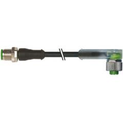 Murrelektronik Limited 7000 系列 7000-40321-6330200 直角 M12 至 M12 电缆组件, 22 AWG
