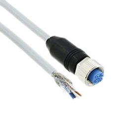 TE Connectivity 1-2273045-1 IP65, IP67 M12 插座 至 无终端接头 4 芯 电缆组件, 4 A 60 V 交流/直流 0.34 mm², 22 AWG