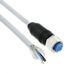 TE Connectivity 2273047-1 IP65, IP67 M12 插座 至 无终端接头 5 芯 电缆组件, 4 A 60 V 交流/直流 0.34 mm², 22 AWG