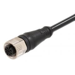 Molex 120065 系列 120065-9458 IP67 M12 插头 至 无终端接头 电缆组件, 2 A 30 V 0.25 mm², 24 AWG