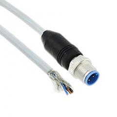 TE Connectivity 1-2273042-1 IP65, IP67 M12 插头 至 无终端接头 3 芯 电缆组件, 4 A 60 V 交流/直流 0.34 mm², 22 AWG
