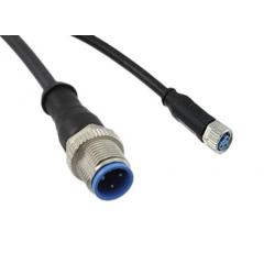 TE Connectivity 2273110-4 IP65, IP67 M8 插座 至 M12 插头 3 芯 电缆组件, 4 A 60 V 交流/直流 0.25 mm², 22 AWG