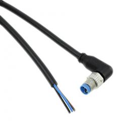 TE Connectivity 2273008-1 IP65, IP67 M8 插头 至 无终端接头 3 芯 电缆组件, 4 A 60 V 交流/直流 0.25 mm², 22 AWG