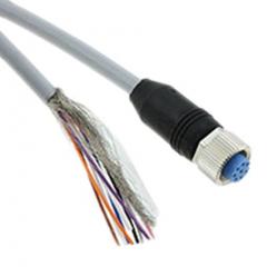 TE Connectivity 2273049-1 IP65, IP67 M12 插座 至 无终端接头 8 芯 电缆组件, 2 A 30 V 交流/直流 0.25 mm², 24 AWG