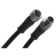 Brad 120006 系列 1200060049 IP67 M12 插座 至 M12 插头 电缆组件, 4 A 250 V 交流/直流 0.34 mm²