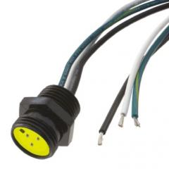 Brad 1.83m 黄色 电力电缆组件 1300130452, Mini-Change 至 引线, 8 A额定电流, 600 V 交流/直流