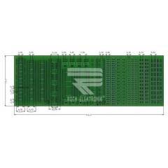 Roth Elektronik 双面 FR4 贴片焊接练习板 RE716001-LF, 11贴片元件, 多种类型封装, 213 x 72 x 1.5mm