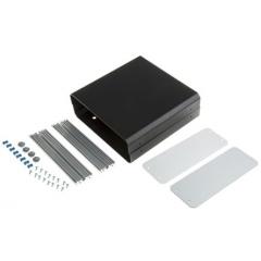METCASE Unicase 系列 黑色 铝制 工程盒 M5501119, 185 x 180 x 65mm