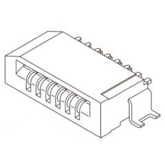 Molex FFC/FPC SMT 系列 1mm 节距 8 路 直角 SMT 母 FPC 连接器 52852-0870, 锡铋镀镍 电镀触点 52852