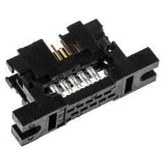 TE Connectivity AMP-LATCH 系列 2行 10路 2.54mm节距 直角 公 IDC 连接器 5111448-1, 电缆安装