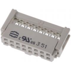 Harting SEK-18 系列 2行 16路 2.54mm节距 直角 母 IDC 连接器 09185167803, 电缆安装