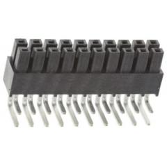 Samtec IPS1 系列 2行 20路 直角 2.54mm节距 表面贴装 印刷电路板插座 IPS1-110-01-L-D-RA, 通孔端接, 板对板