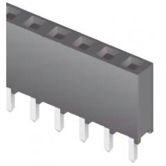 Samtec SQT 系列 1行 2路 直 2mm节距 通孔 印刷电路板插座 SQT-102-01-L-S, 焊接端接, 板对板