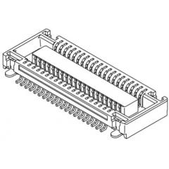 Molex SLIMSTACK 系列 2行 30路 直 0.5mm节距 表面贴装 印刷电路板插座 54363-0389, 焊接端接, 板对板