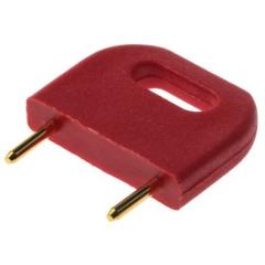 HARWIN 红色 2路 10.16mm节距 闭合顶部 跳线插头 D3088-99, 黄铜触芯
