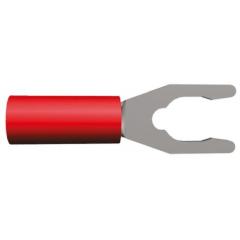 TE Connectivity PLASTI-GRIP 系列 红色 绝缘 压接铲形连接器 53241-2, M4 (#8) 螺栓, 22AWG 至 16AWG