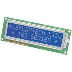 Displaytech 半透反射 字母数字 LCD 单色显示器 202B-CC-BC-3LP, LED背光, 2行20个字符