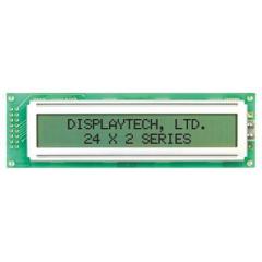 Displaytech 半透反射 字母数字 LCD 单色显示器 242A-BC-BC, LED背光, 2行24个字符